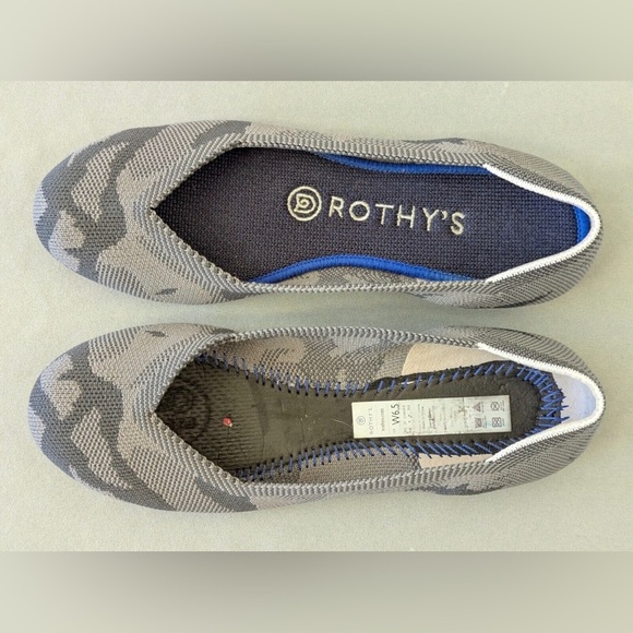 Rothy’s The Loafer Round Toe Flats Gray Botanicamo Camo Slip-on Shoes Sz 6.5 - Picture 5 of 12